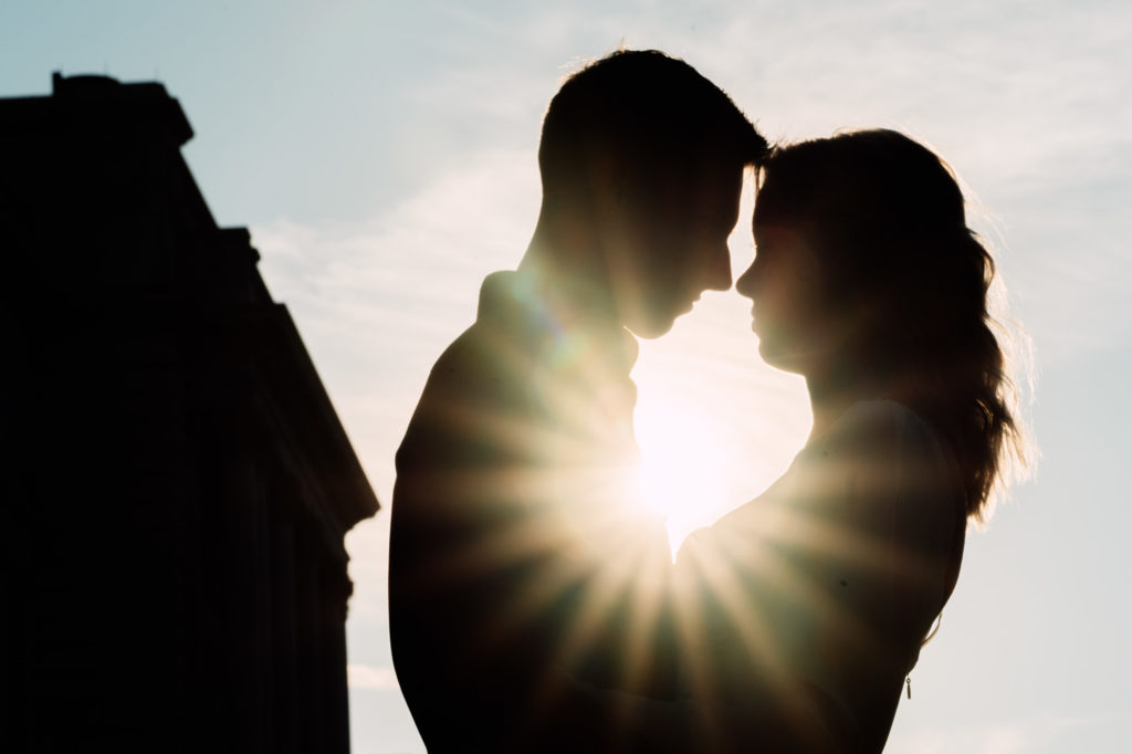 silhouette photograph of couple in washington dc