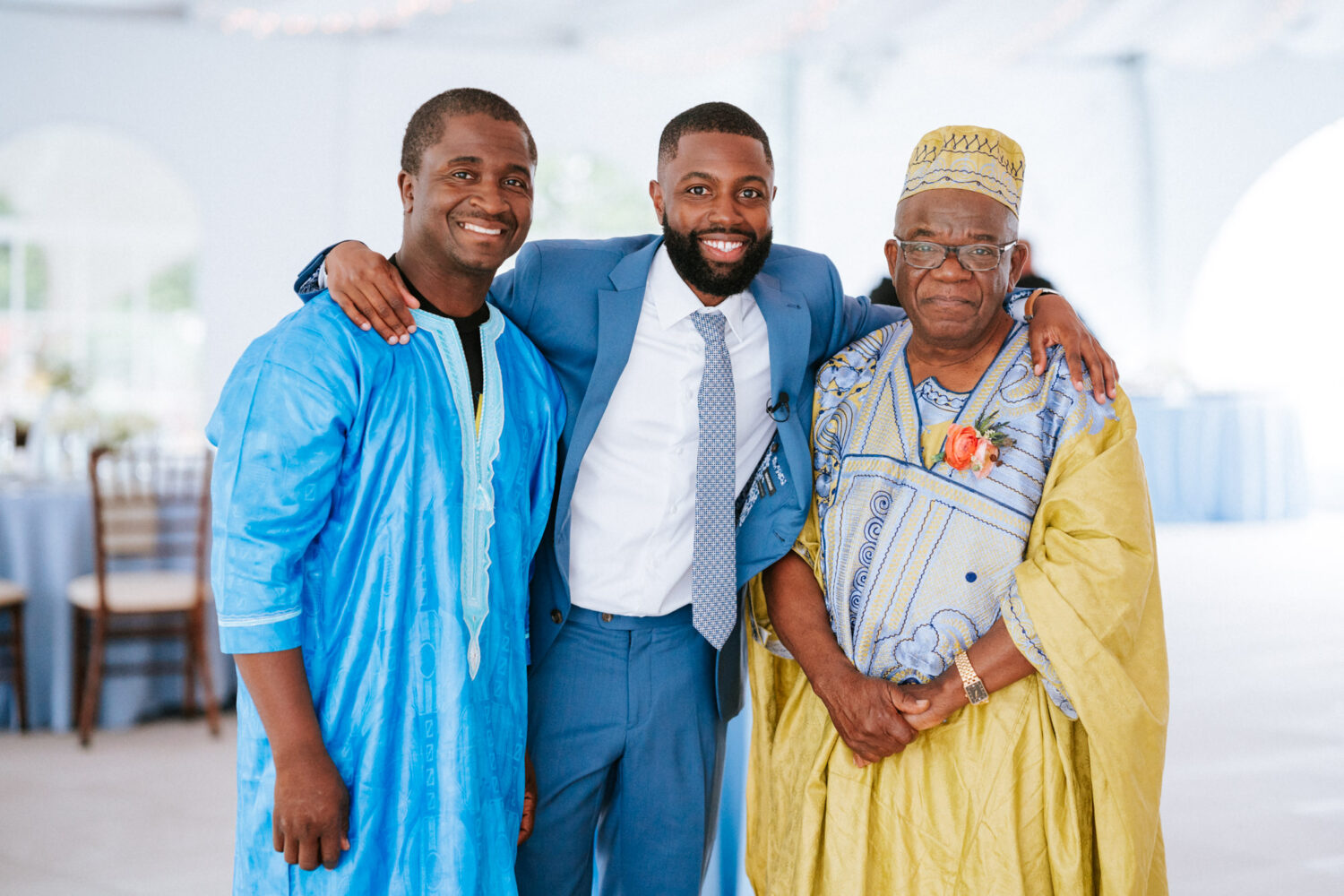 groom group picture with his father and brother