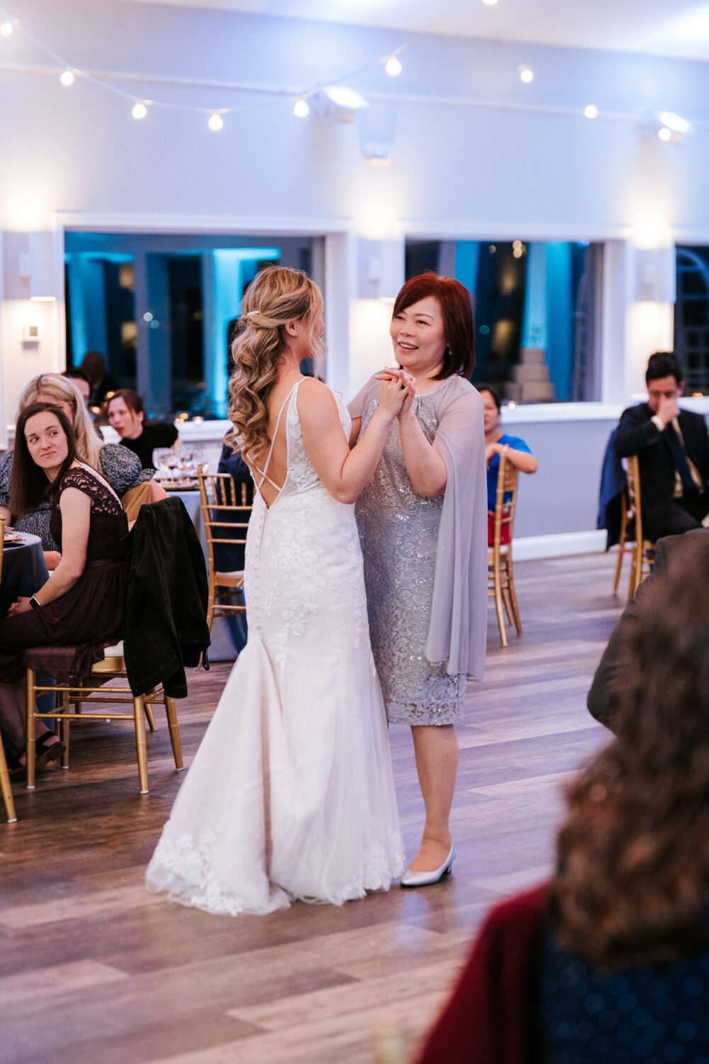 bride dancing with her mother on her wedding day at anchor inn