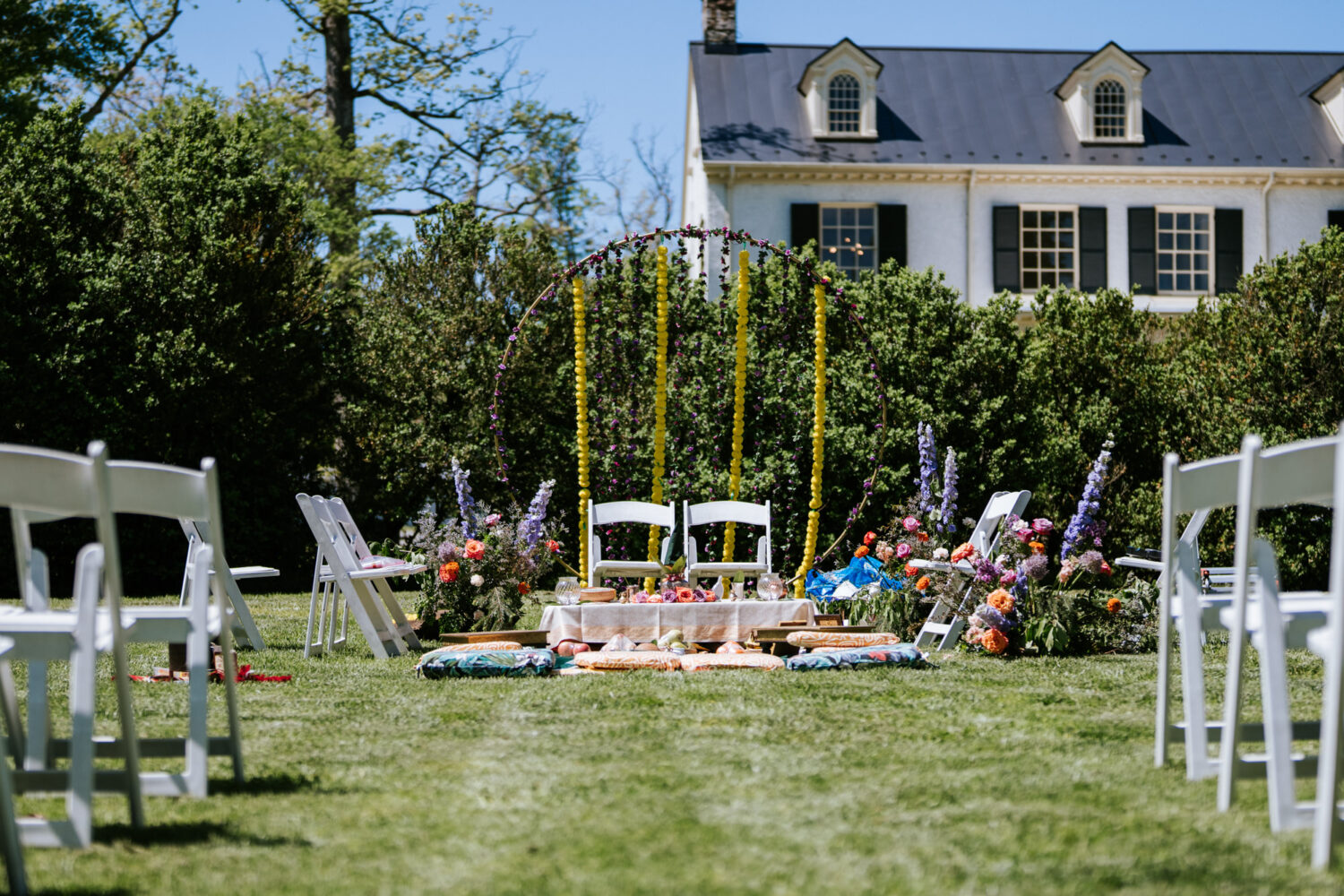 image of indian ceremony setting at rust manor house in leesburg virginia