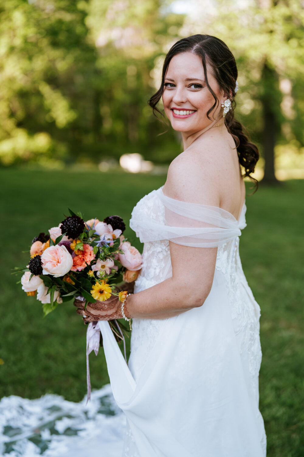 portrait of bride during her weddings day