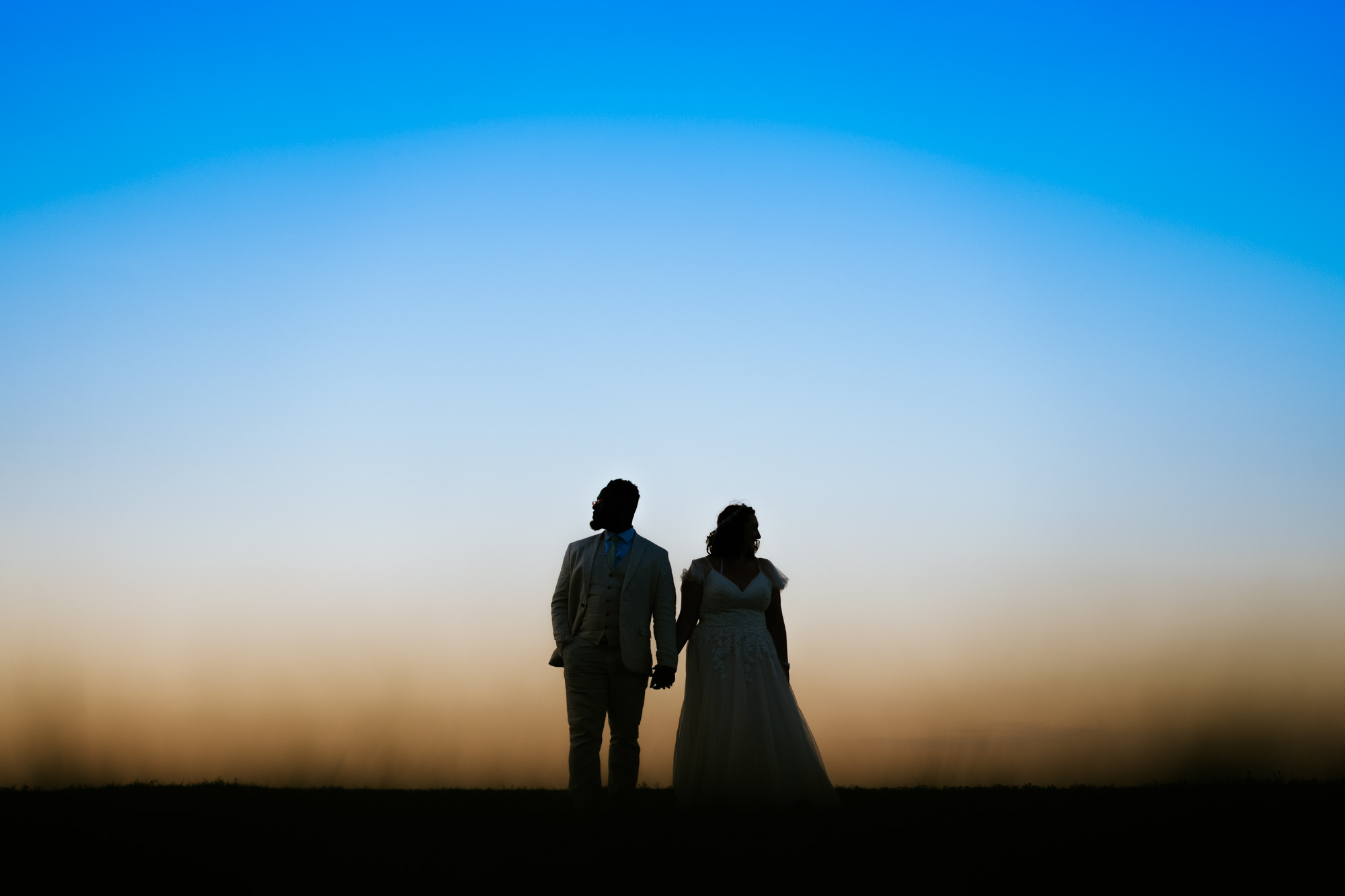 bride and groom couples silhouette portrait