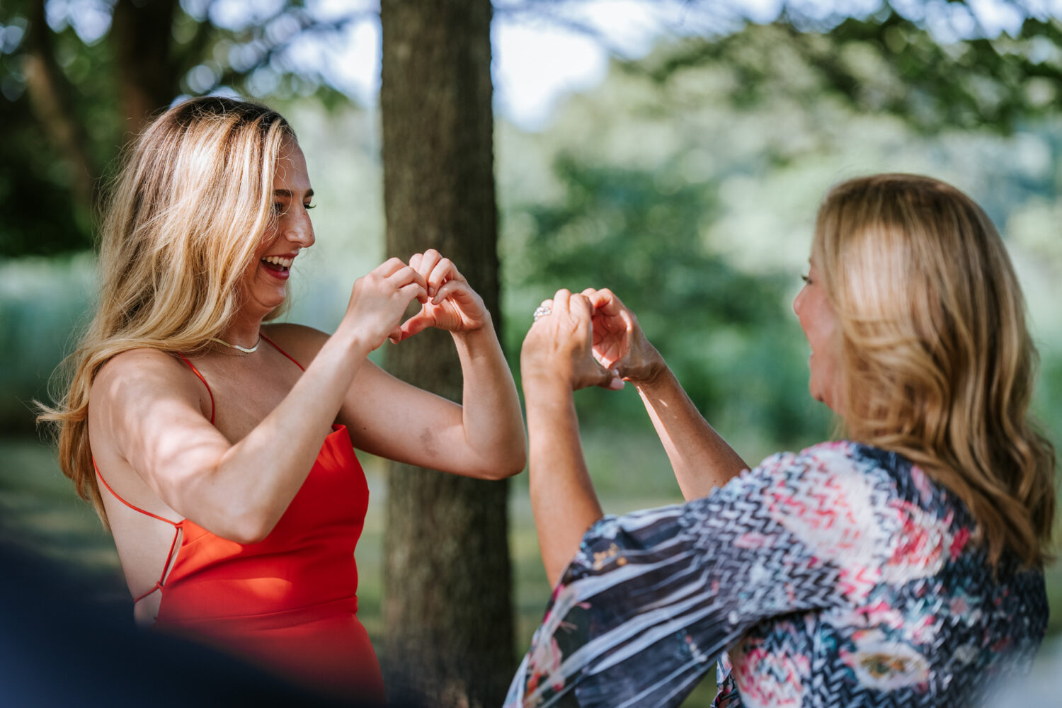 weddings guests playing mirror dance game