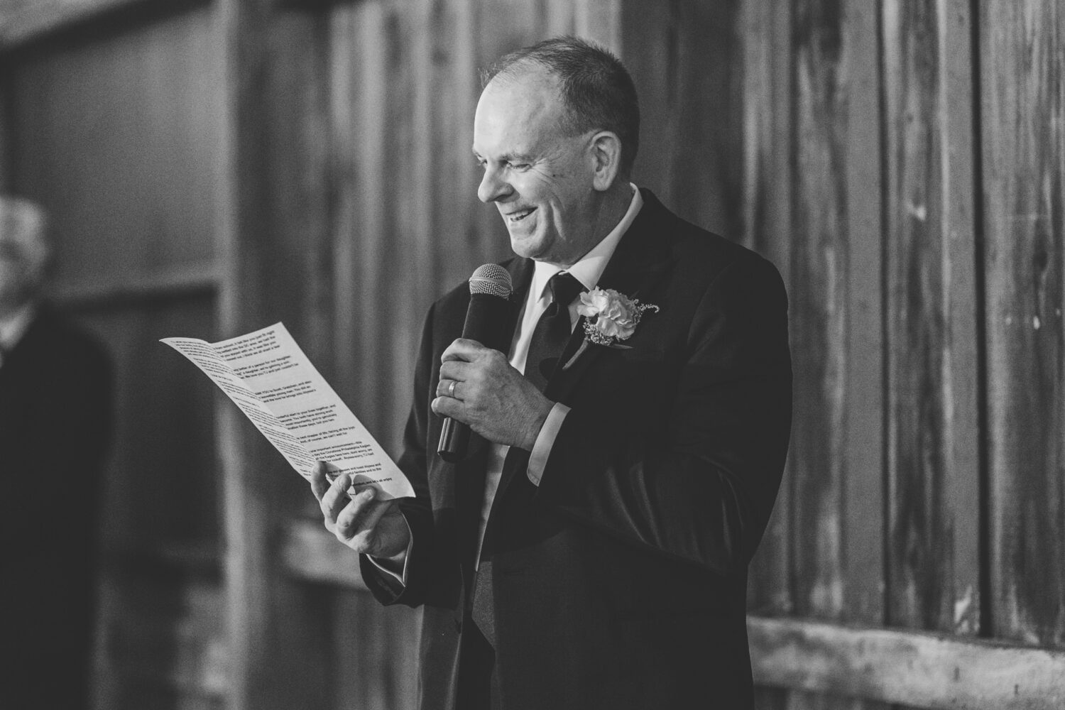 father of the bride giving a welcoming speech