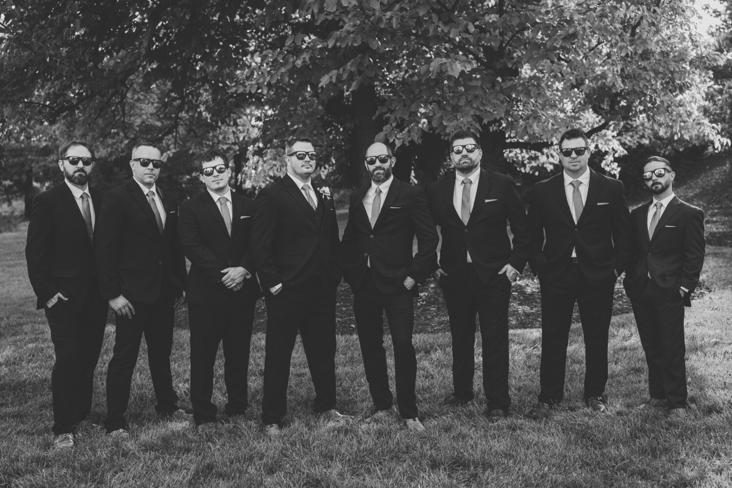 groomsmen portrait with the groom