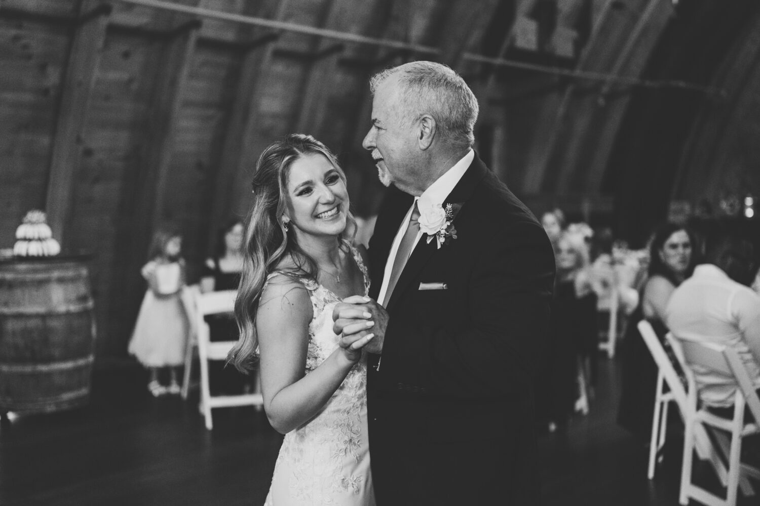 bride dancing with her father on her wedding day