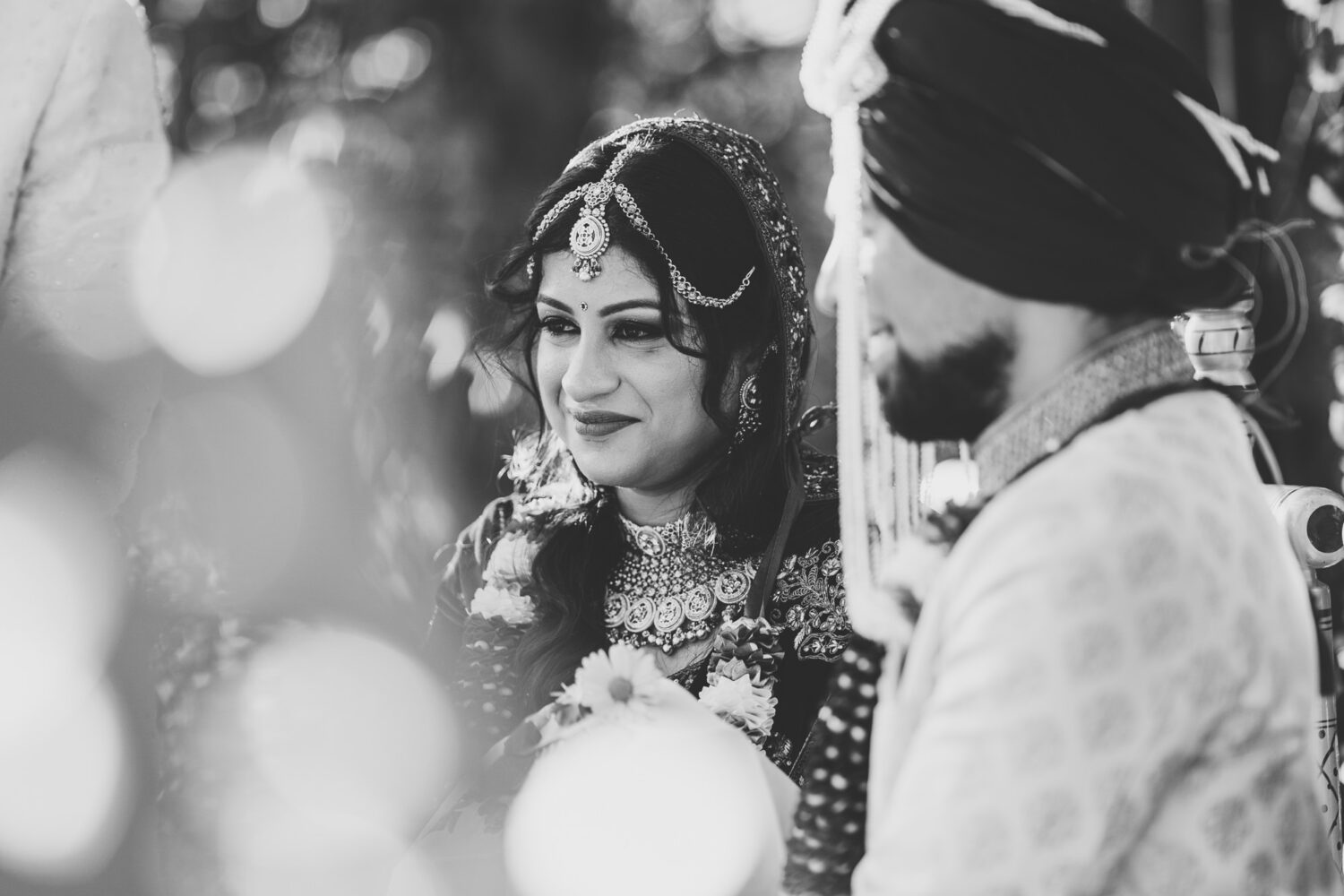 bride smiling during her hindu wedding ceremony