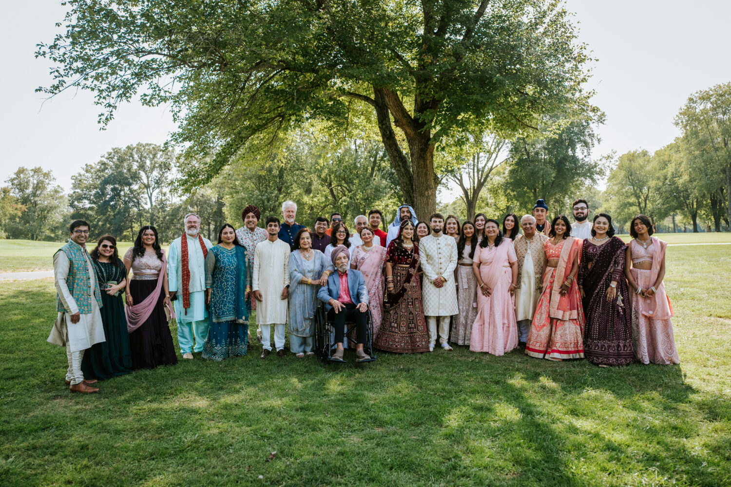 indian family wedding portrait