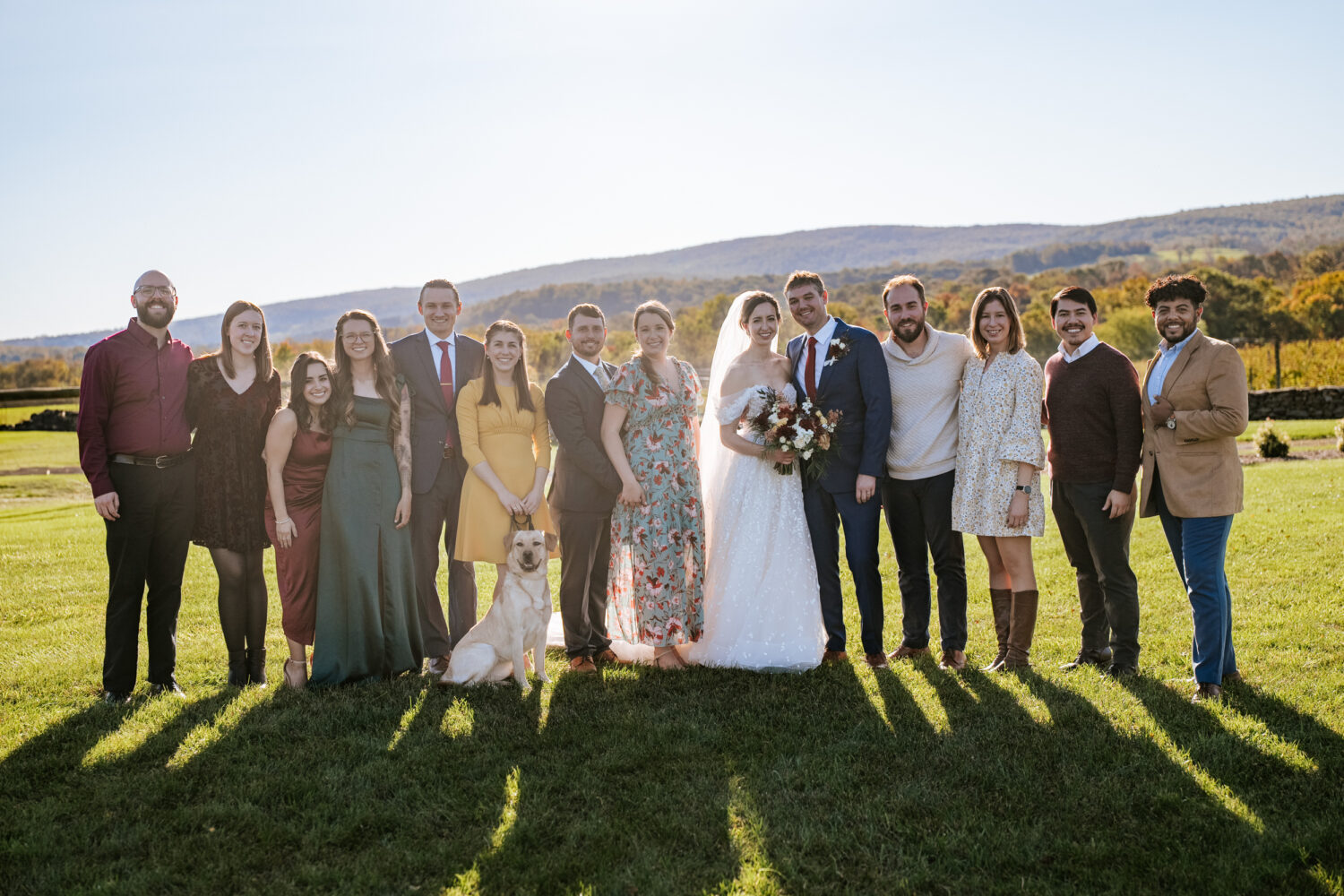 wedding day portrait with friends