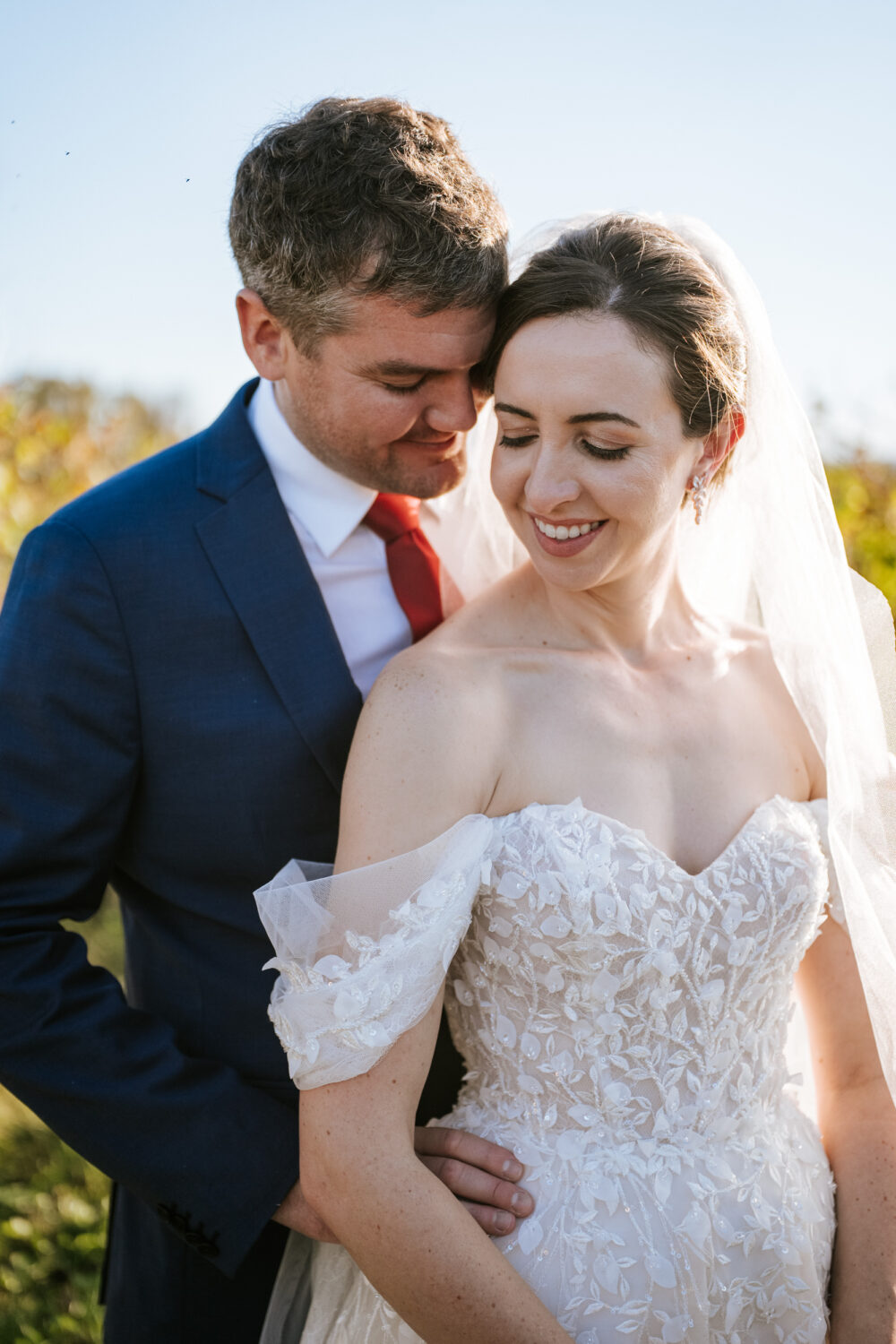 bride and groom portrait on their Kalero Vineyard wedding day