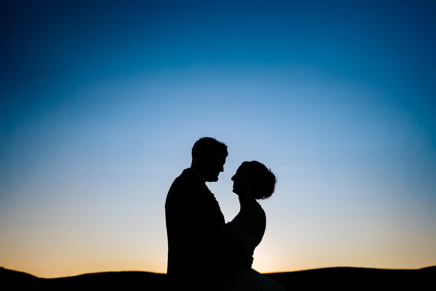 creative silhouette during a Kalero Vineyard wedding day