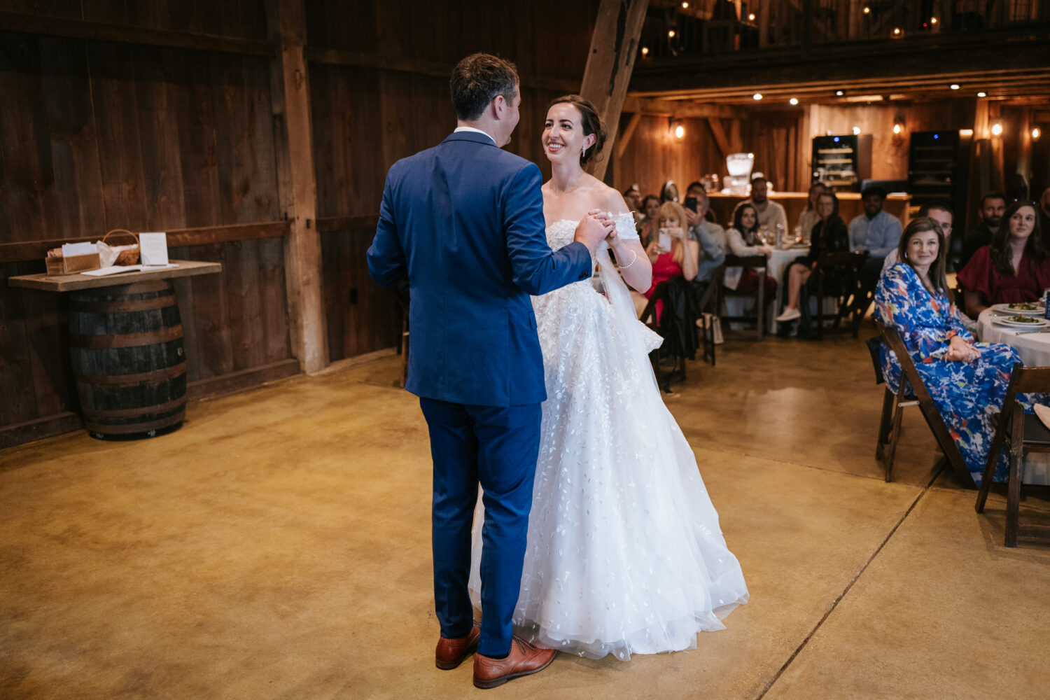 bride and groom doing their first dance on their Kalero Vineyard wedding day