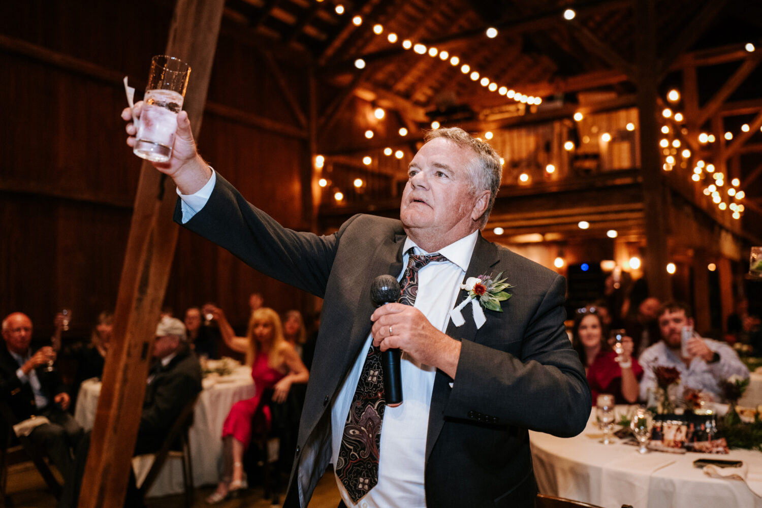 father of the groom giving his wedding day speech