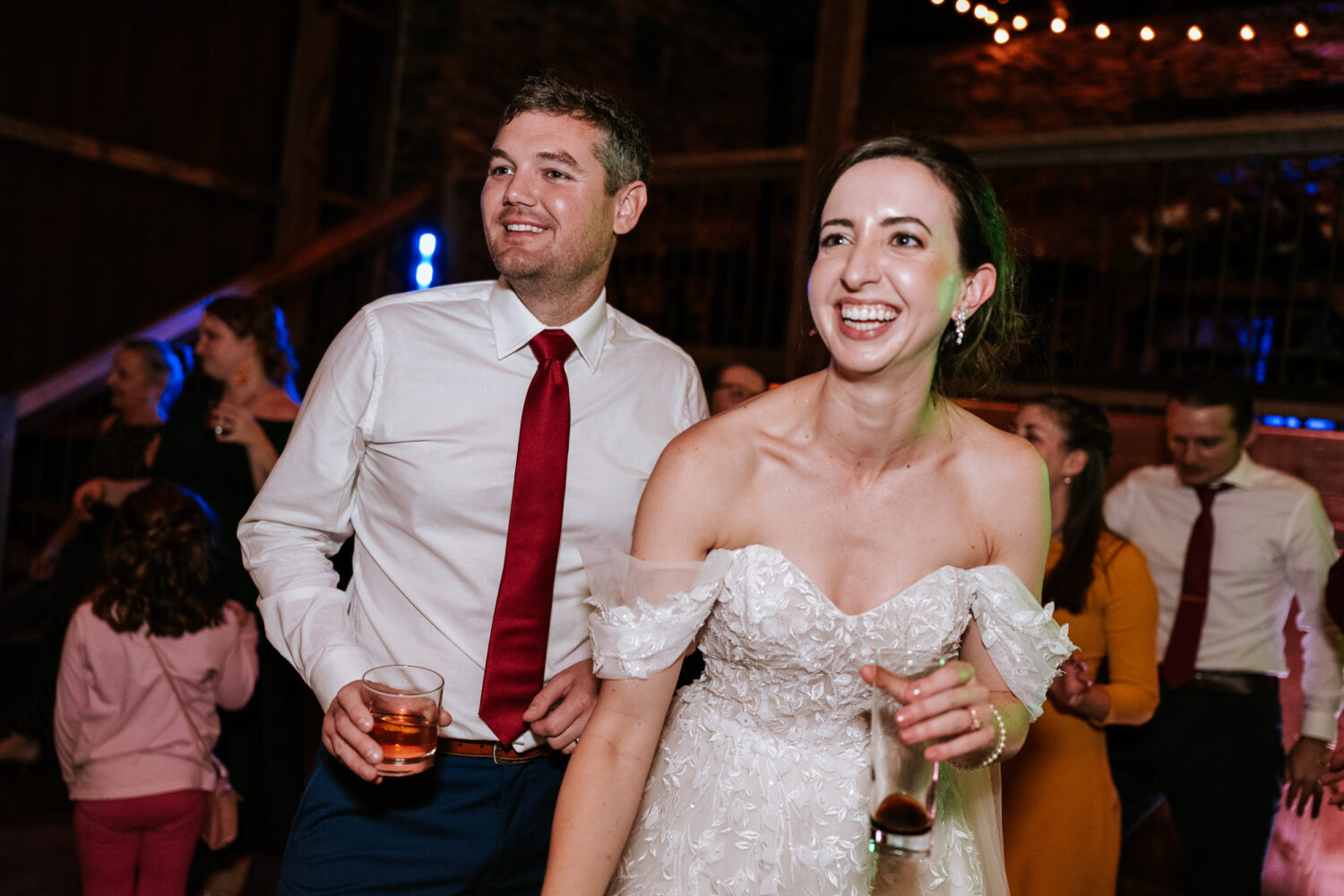 bride and groom dancing together on the dance floor on their Kalero Vineyard wedding day