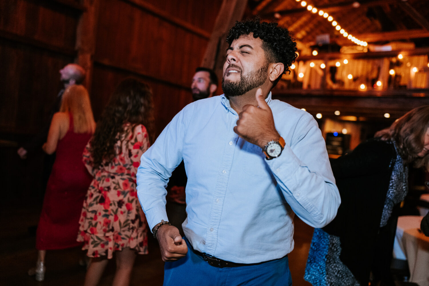 wedding guest having fun on the dance floor