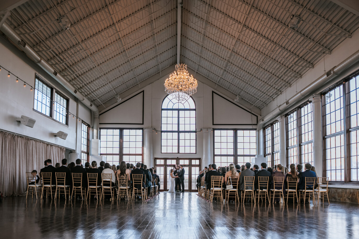 raspberry plain manor indoor winter wedding ceremony