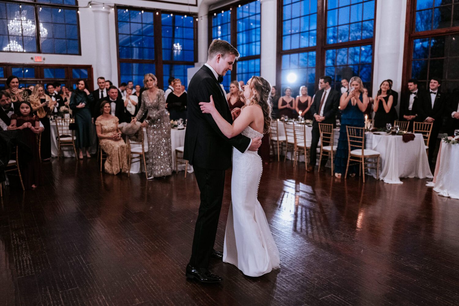 bride and groom first dance