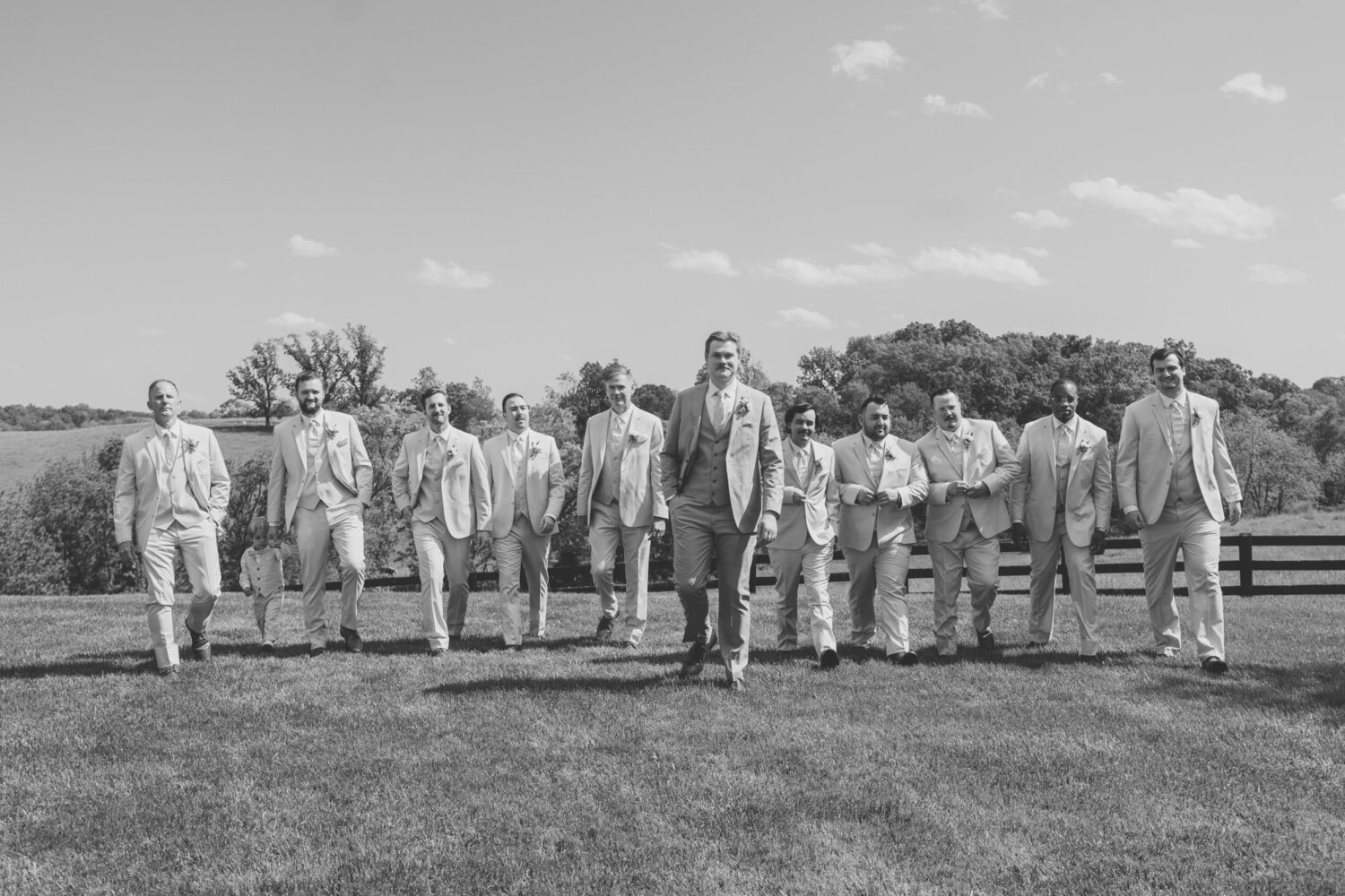 groomsmen walking together