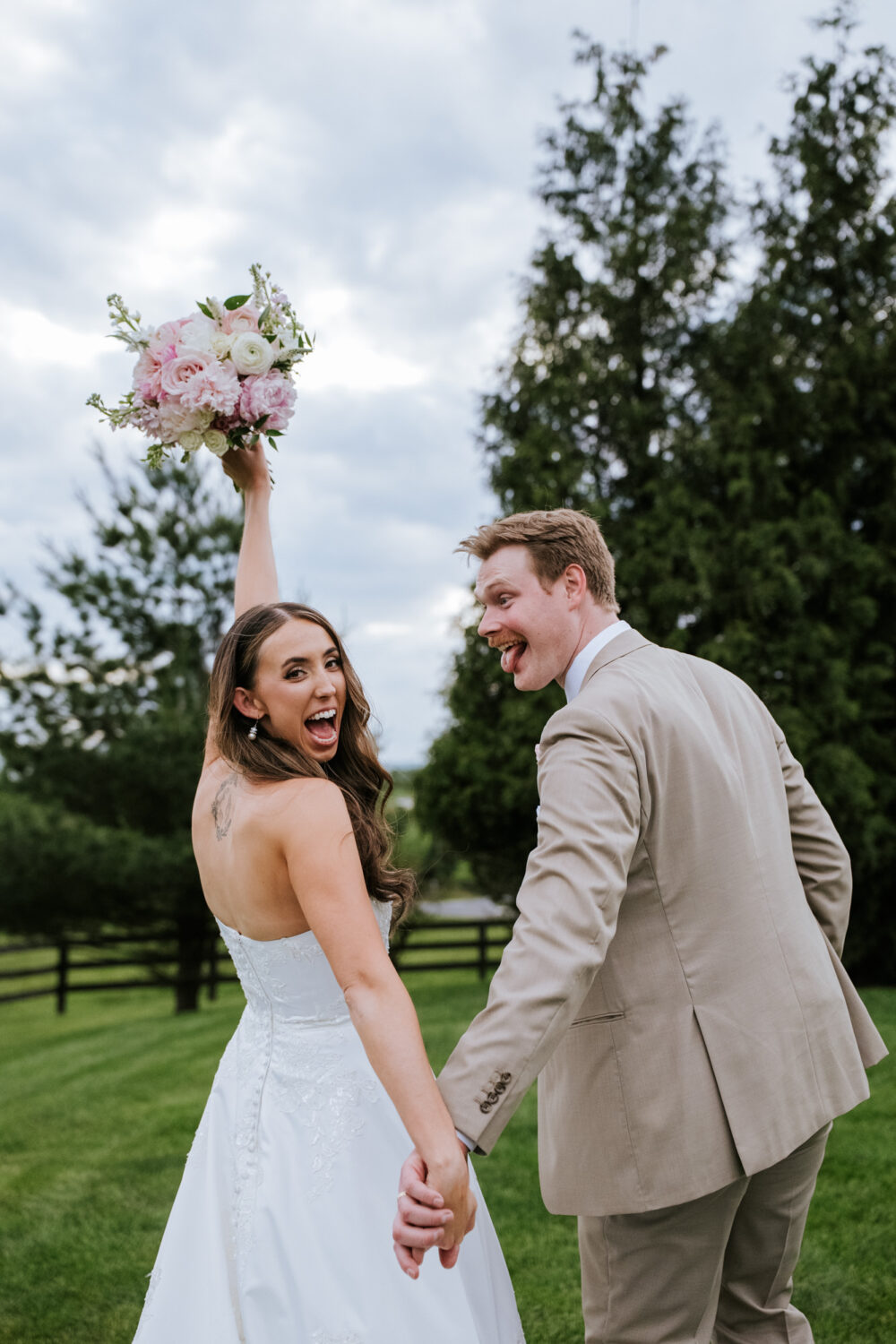 bride and groom wedding day portrait
