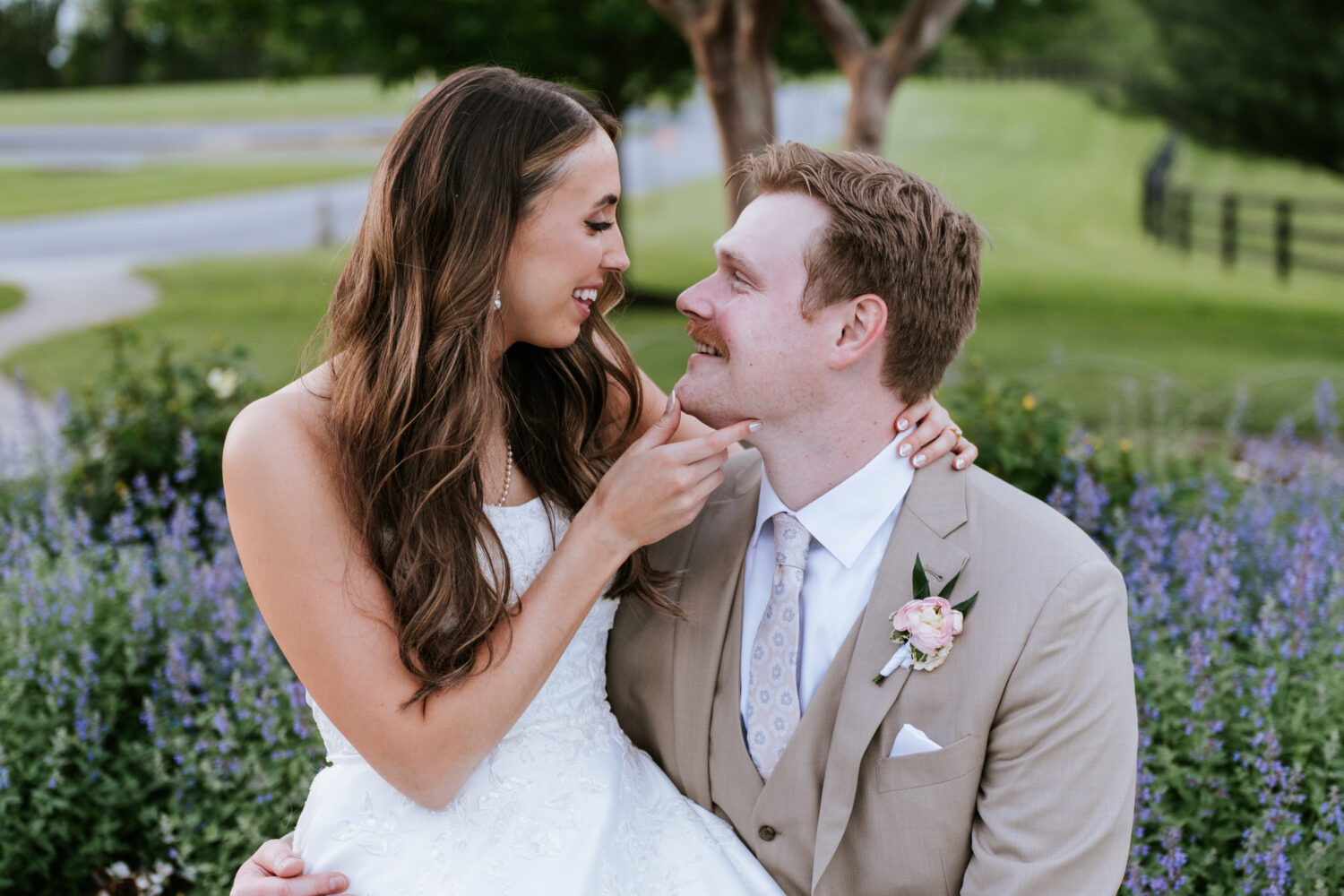bride and groom outdoor portrait
