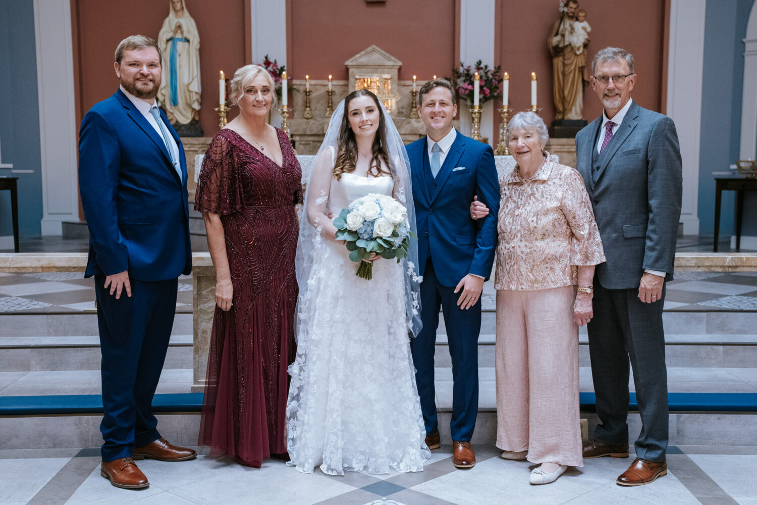 family portrait at St veronica in Chantilly, VA