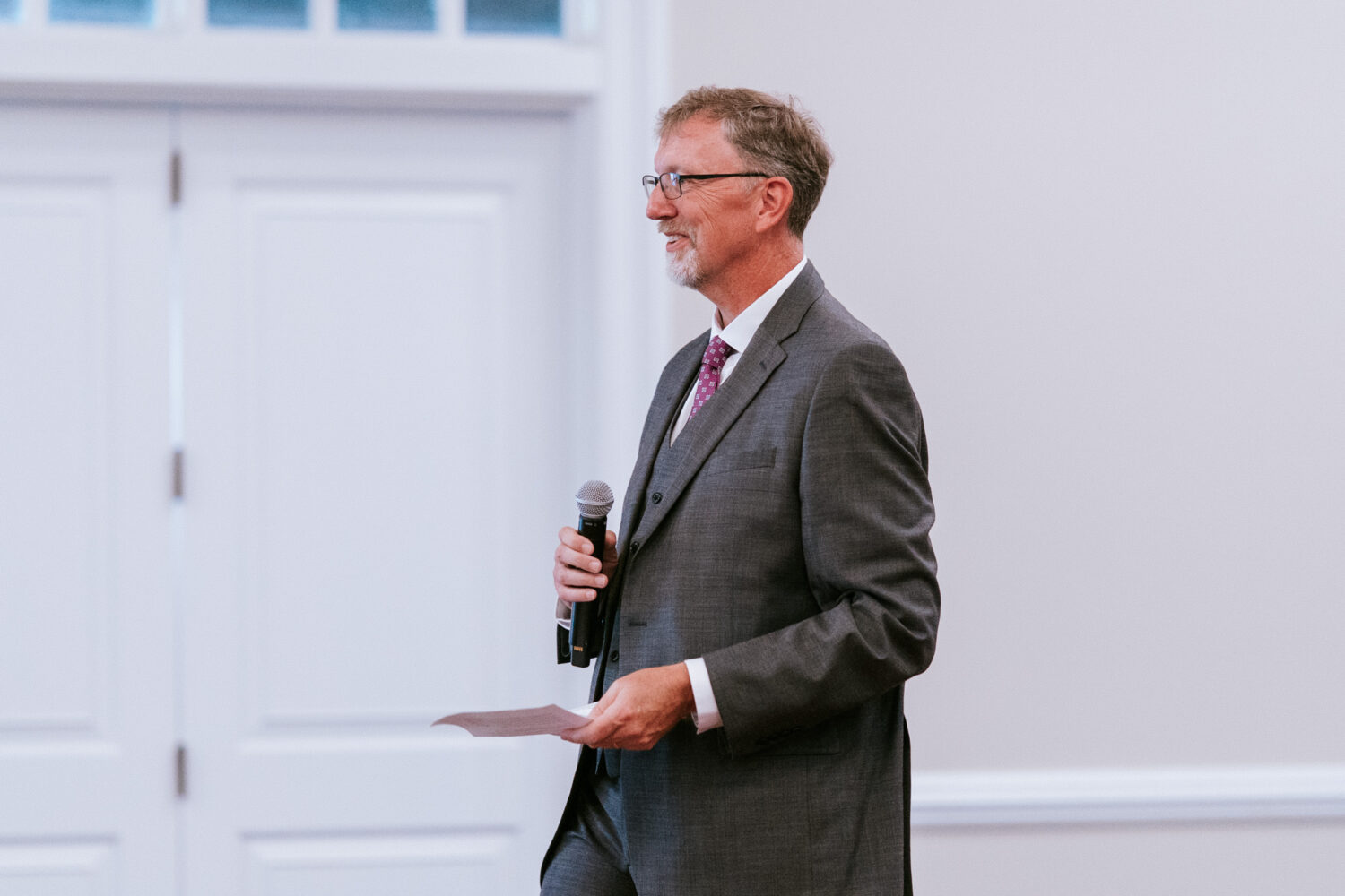 father of the bride giving a wedding welcome speech